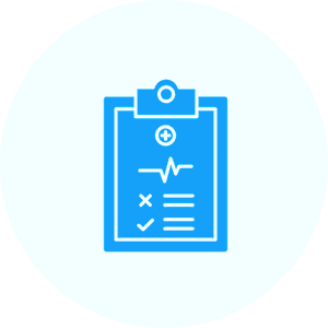 Medical clipboard icon with checklist