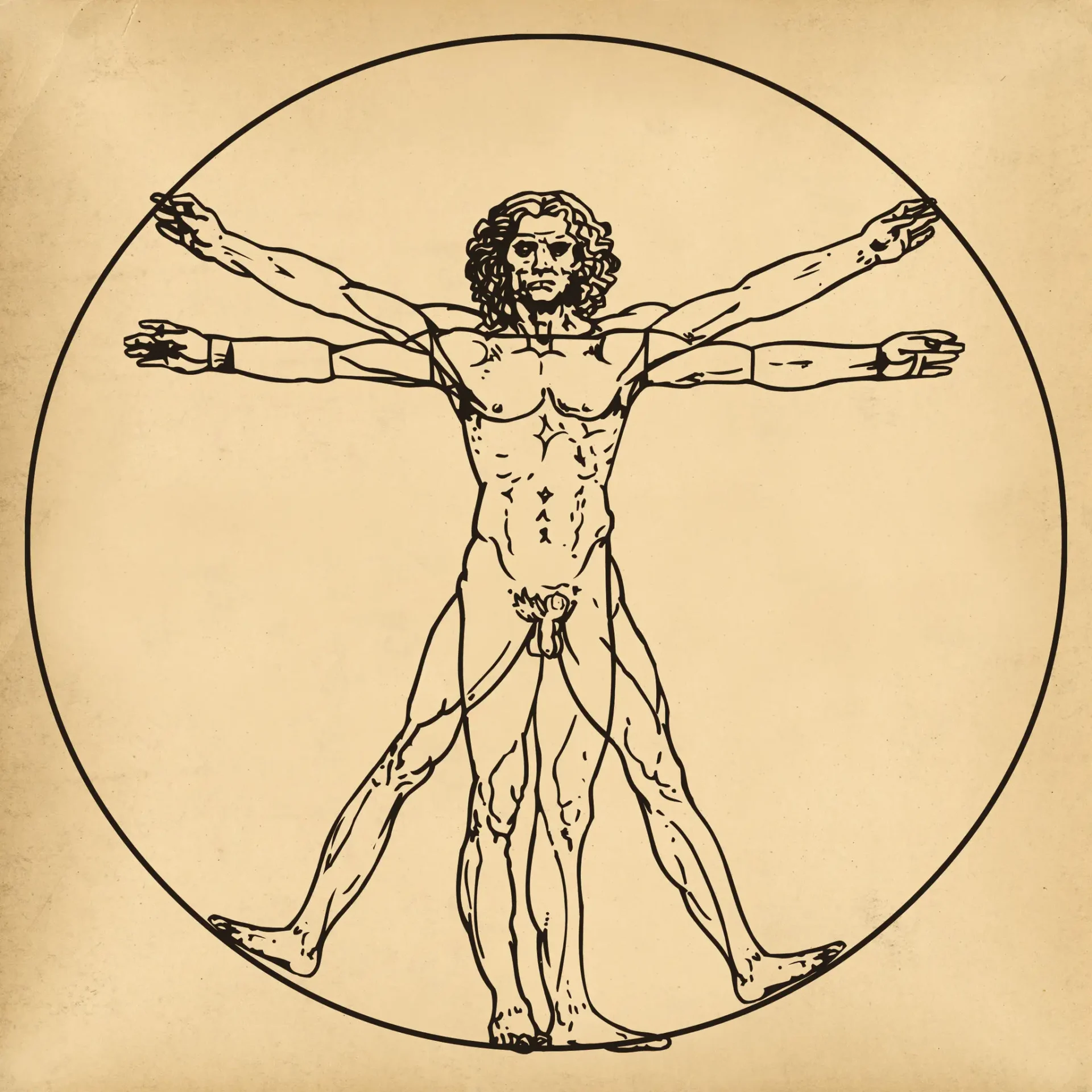 Leonardo da Vinci's Vitruvian Man illustrating human proportions.
